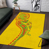 Hawaiian Kakau Tribal Sea Animals Tattoos Area Rug Kanaka Maoli Flag Color Inspired