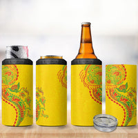Hawaiian Kakau Tribal Sea Animals Tattoos 4 in 1 Can Cooler Tumbler Kanaka Maoli Flag Color Inspired