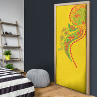 Hawaiian Kakau Tribal Sea Animals Tattoos Door Cover Kanaka Maoli Flag Color Inspired
