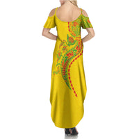 Hawaiian Kakau Tribal Sea Animals Tattoos Family Matching Summer Maxi Dress and Hawaiian Shirt Kanaka Maoli Flag Color Inspired
