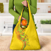Hawaiian Kakau Tribal Sea Animals Tattoos Grocery Bag Kanaka Maoli Flag Color Inspired