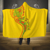 Hawaiian Kakau Tribal Sea Animals Tattoos Hooded Blanket Kanaka Maoli Flag Color Inspired