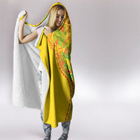 Hawaiian Kakau Tribal Sea Animals Tattoos Hooded Blanket Kanaka Maoli Flag Color Inspired