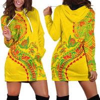 Hawaiian Kakau Tribal Sea Animals Tattoos Hoodie Dress Kanaka Maoli Flag Color Inspired