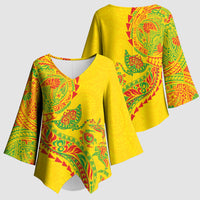Hawaiian Kakau Tribal Sea Animals Tattoos Kimono Sleeve Blouse Kanaka Maoli Flag Color Inspired