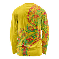 Hawaiian Kakau Tribal Sea Animals Tattoos Long Sleeve Shirt Kanaka Maoli Flag Color Inspired