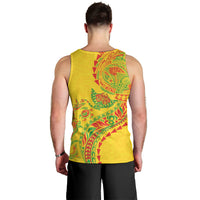 Hawaiian Kakau Tribal Sea Animals Tattoos Men Tank Top Kanaka Maoli Flag Color Inspired LT03 - Polynesian Pride
