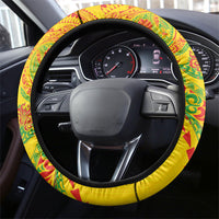 Hawaiian Kakau Tribal Sea Animals Tattoos Steering Wheel Cover Kanaka Maoli Flag Color Inspired