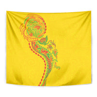 Hawaiian Kakau Tribal Sea Animals Tattoos Tapestry Kanaka Maoli Flag Color Inspired