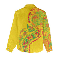 Hawaiian Kakau Tribal Sea Animals Tattoos Women Casual Shirt Kanaka Maoli Flag Color Inspired