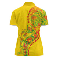 Hawaiian Kakau Tribal Sea Animals Tattoos Women Polo Shirt Kanaka Maoli Flag Color Inspired