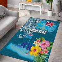Personalised Tuvalu Independence Day Area Rug Tuvaluan Tribal Flag Style LT03 - Polynesian Pride