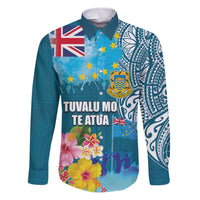 Personalised Tuvalu Independence Day Family Matching Puletasi and Hawaiian Shirt Tuvaluan Tribal Flag Style