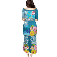 Personalised Tuvalu Independence Day Family Matching Puletasi and Hawaiian Shirt Tuvaluan Tribal Flag Style