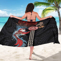 Hawaii and Japanese Together Sarong Koi Fish and Kakau Pattern