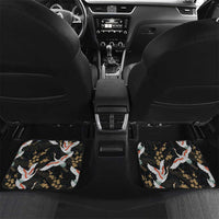Hawaii and Japanese Together Car Mats Cranes Birds with Kakau Pattern