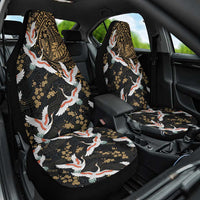 Hawaii and Japanese Together Car Seat Cover Cranes Birds with Kakau Pattern