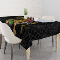 Hawaii and Philippines Together Tablecloth Warrior Tiki Mask and Filipino Sun Polynesian Style LT03 - Polynesian Pride