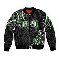 Traditional Art Hawaiian Kakau Tattoos Bomber Jacket Green Color - Polynesian Pride