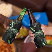 Traditional Art Hawaiian Kakau Tattoos 4 in 1 Can Cooler Tumbler Green Color - Polynesian Pride