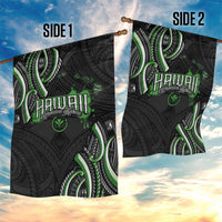 Traditional Art Hawaiian Kakau Tattoos Garden Flag Green Color - Polynesian Pride