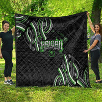 Traditional Art Hawaiian Kakau Tattoos Quilt Green Color - Polynesian Pride