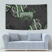 Traditional Art Hawaiian Kakau Tattoos Tapestry Green Color - Polynesian Pride