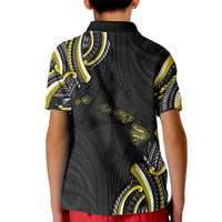 Traditional Art Hawaiian Kakau Tattoos Kid Polo Shirt Yellow Color - Polynesian Pride