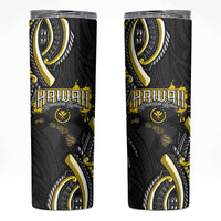 Traditional Art Hawaiian Kakau Tattoos Skinny Tumbler Yellow Color - Polynesian Pride