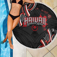 Traditional Art Hawaiian Kakau Tattoos Beach Blanket Red Color - Polynesian Pride
