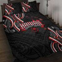 Traditional Art Hawaiian Kakau Tattoos Quilt Bed Set Red Color - Polynesian Pride