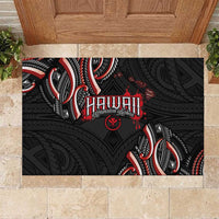 Traditional Art Hawaiian Kakau Tattoos Rubber Doormat Red Color LT03 Red - Polynesian Pride
