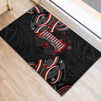 Traditional Art Hawaiian Kakau Tattoos Rubber Doormat Red Color LT03 - Polynesian Pride