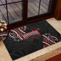 Traditional Art Hawaiian Kakau Tattoos Rubber Doormat Red Color LT03 - Polynesian Pride