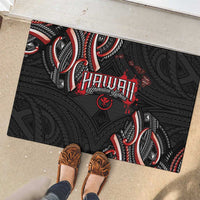 Traditional Art Hawaiian Kakau Tattoos Rubber Doormat Red Color LT03 - Polynesian Pride