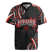 Traditional Art Hawaiian Kakau Tattoos Rugby Jersey Red Color - Polynesian Pride