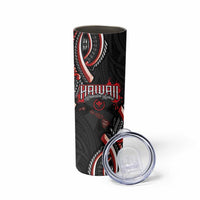 Traditional Art Hawaiian Kakau Tattoos Skinny Tumbler Red Color - Polynesian Pride