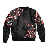 Traditional Art Hawaiian Kakau Tattoos Sleeve Zip Bomber Jacket Red Color - Polynesian Pride