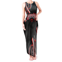 Traditional Art Hawaiian Kakau Tattoos Tank Maxi Dress Red Color - Polynesian Pride