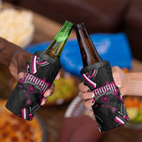 Traditional Art Hawaiian Kakau Tattoos 4 in 1 Can Cooler Tumbler Pink Color - Polynesian Pride