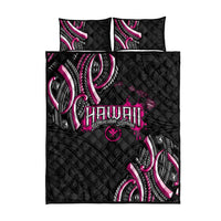 Traditional Art Hawaiian Kakau Tattoos Quilt Bed Set Pink Color - Polynesian Pride