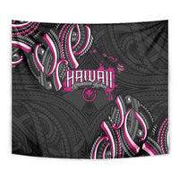 Traditional Art Hawaiian Kakau Tattoos Tapestry Pink Color - Polynesian Pride