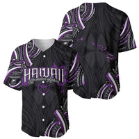 Traditional Art Hawaiian Kakau Tattoos Baseball Jersey Purple Color - Polynesian Pride