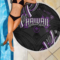 Traditional Art Hawaiian Kakau Tattoos Beach Blanket Purple Color - Polynesian Pride
