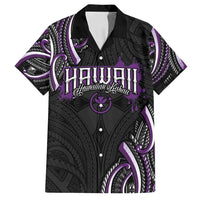 Traditional Art Hawaiian Kakau Tattoos Family Matching Summer Maxi Dress and Hawaiian Shirt Purple Color - Polynesian Pride