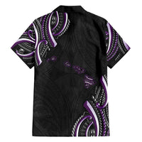 Traditional Art Hawaiian Kakau Tattoos Family Matching Summer Maxi Dress and Hawaiian Shirt Purple Color - Polynesian Pride