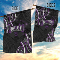 Traditional Art Hawaiian Kakau Tattoos Garden Flag Purple Color - Polynesian Pride