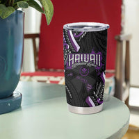 Traditional Art Hawaiian Kakau Tattoos Tumbler Cup Purple Color - Polynesian Pride