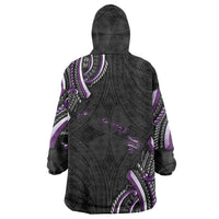 Traditional Art Hawaiian Kakau Tattoos Wearable Blanket Hoodie Purple Color - Polynesian Pride