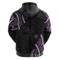 Traditional Art Hawaiian Kakau Tattoos Zip Hoodie Purple Color - Polynesian Pride
